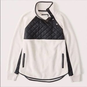 Asymmetrical Snap-Up Vegan Leather Fleece